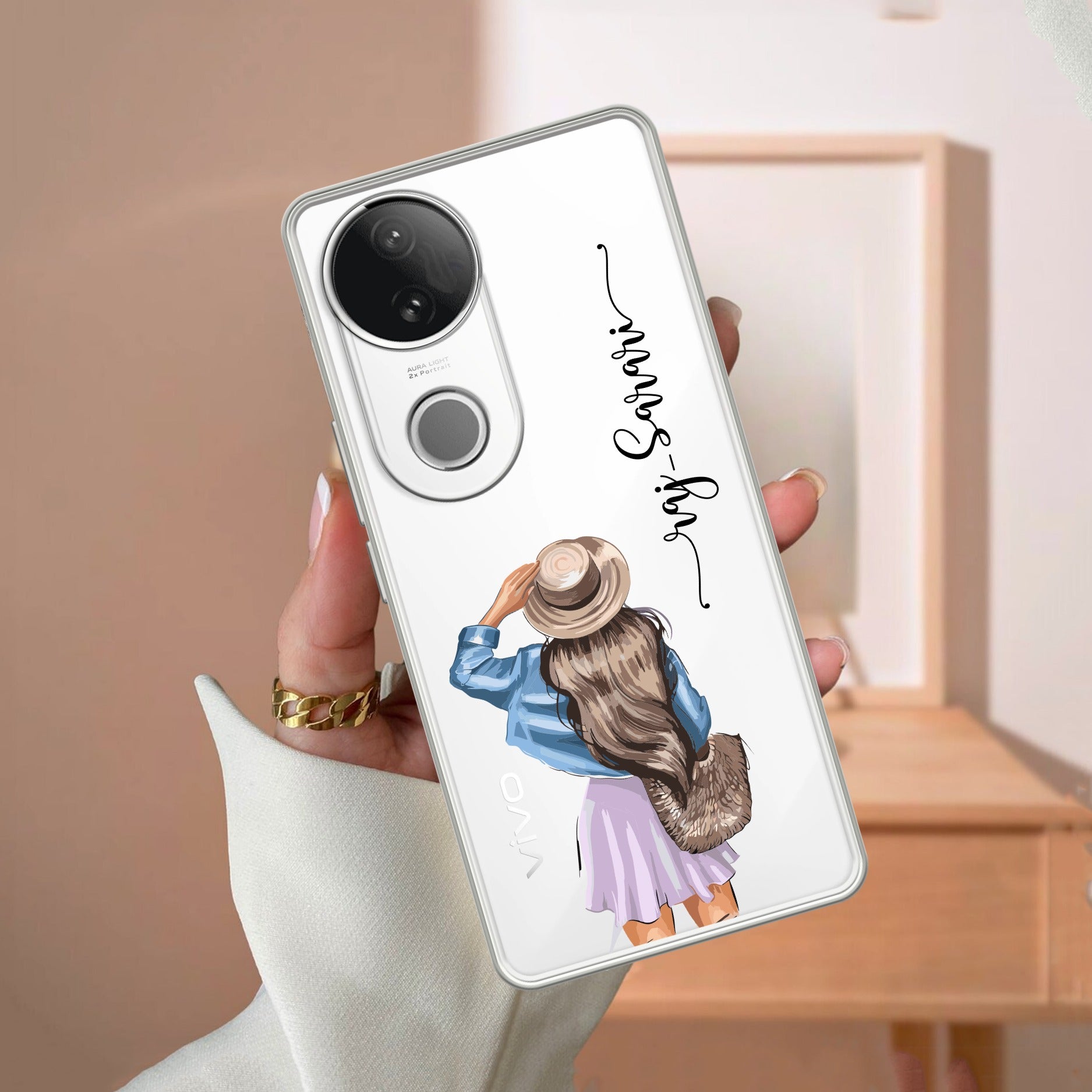 Girl With Hat Customize Anti Yellow Case For Vivo T4R 5G