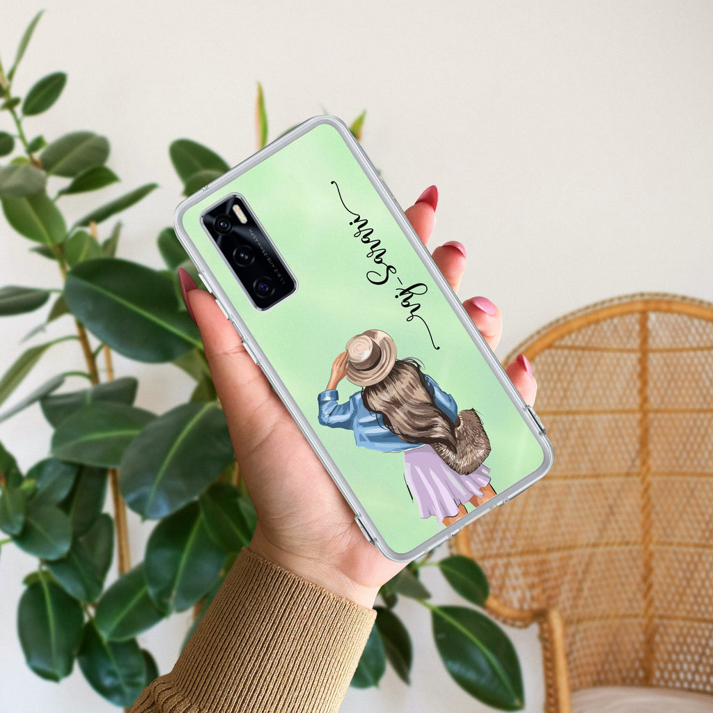 Girl With Hat Customize Anti Yellow Case For Vivo V20 SE
