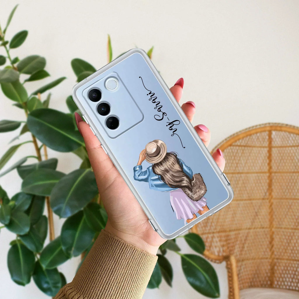 Girl With Hat Customize Transparent Silicon Case For Vivo V27 5G / Vivo V27 Pro 5G