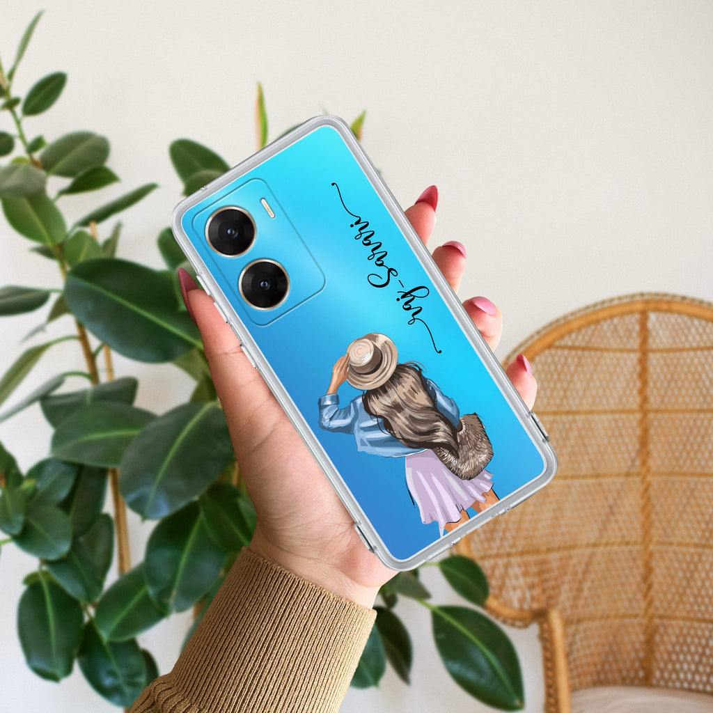 Girl With Hat Customize Anti Yellow Case For Vivo V29E 5G