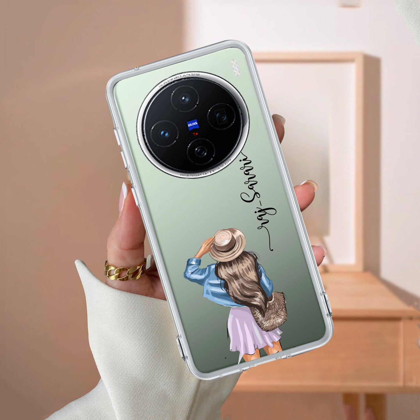 Girl With Hat Customize Transparent Silicon Case For Vivo