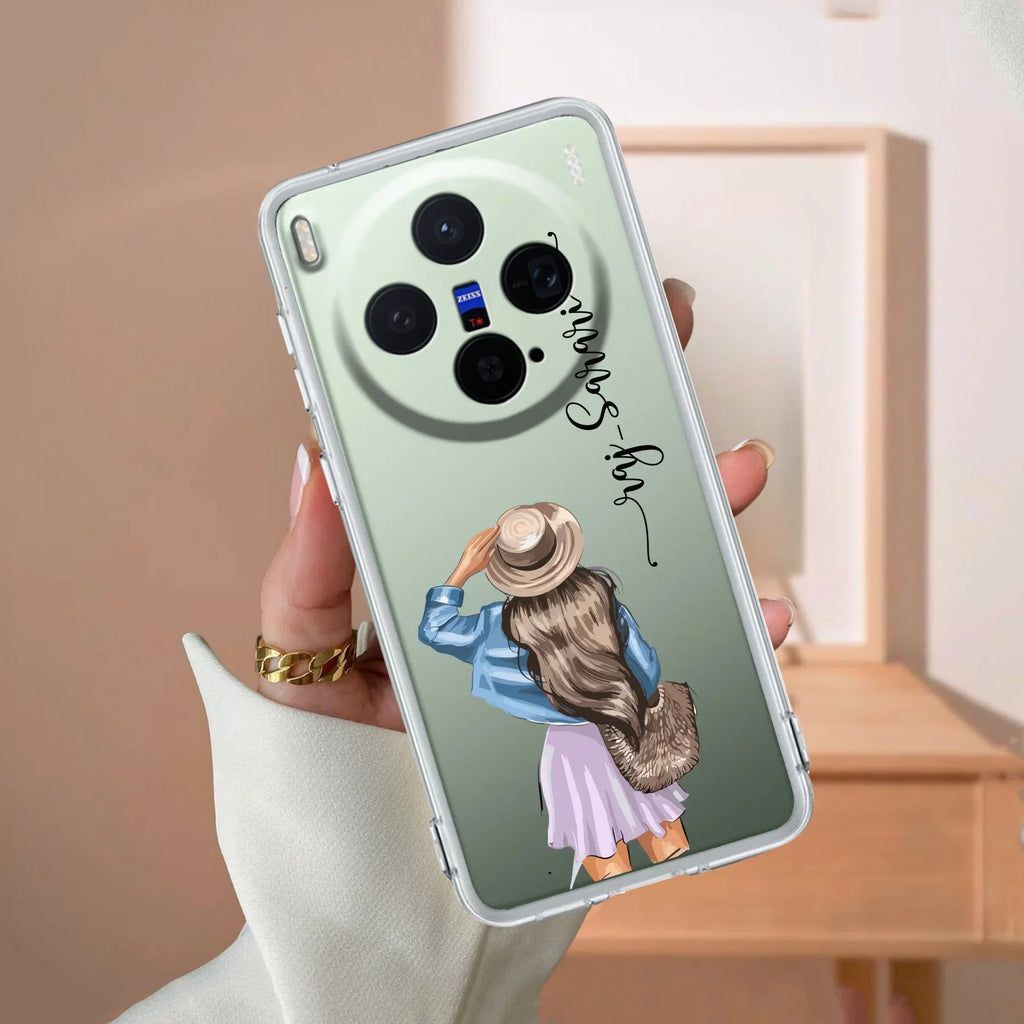 Girl With Hat Customize Transparent Silicon Case For Vivo X300 5G