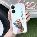 Girl With Hat Customize Transparent Silicon Case For Vivo Y28 5G