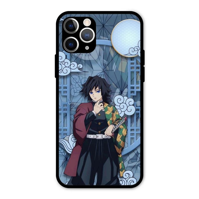 Giyu Tomioka Glass Case Cover For iPhone 11 Pro