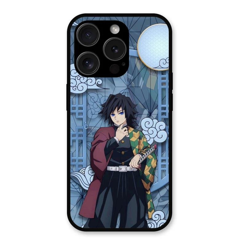 Giyu Tomioka Glass Case Cover For iPhone 15 Pro