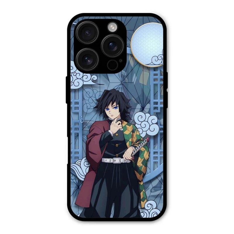 Giyu Tomioka Glass Case Cover For iPhone 16 Pro Max