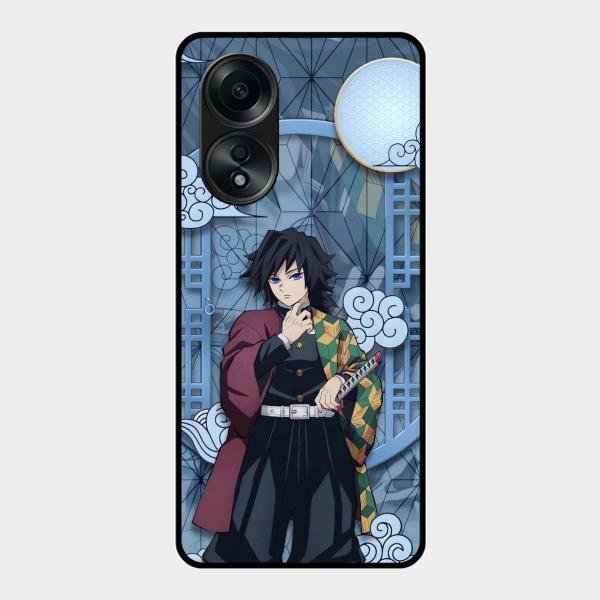 Giyu Tomioka Glass Case Cover For Oppo A58