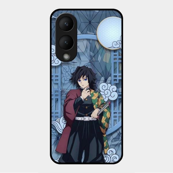 Giyu Tomioka Glass Case Cover For Vivo Y17S