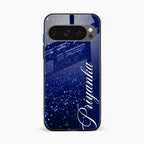 Glitter Customize Glass Case Cover Blue For Google Pixel 10 Pro