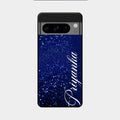 Glitter Customize Glass Case Cover Blue For Google Pixel 8 Pro 5G