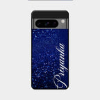 Glitter Customize Glass Case Cover Blue For Google Pixel 8 Pro 5G