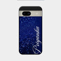 Glitter Customize Glass Case Cover Blue For Google Pixel 8A 5G