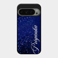 Glitter Customize Glass Case Cover Blue For Google Pixel 9 Pro 5G