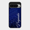 Glitter Customize Glass Case Cover Blue For Google Pixel 9 Pro Xl
