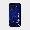 Glitter Customize Glass Case Cover Blue For Google Pixel 9A 5G