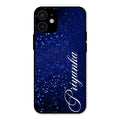 Glitter Customize Glass Case Cover Blue For iPhone 12 mini