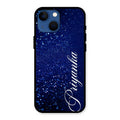 Glitter Customize Glass Case Cover Blue For iPhone 13 mini