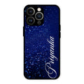 Glitter Customize Glass Case Cover Blue For iPhone 13 Pro Max
