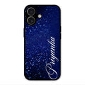 Glitter Customize Glass Case Cover Blue For iPhone 17