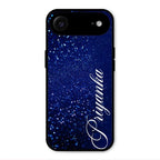 Glitter Customize Glass Case Cover Blue For iPhone Air
