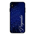 Glitter Customize Glass Case Cover Blue For iPhone XS Max