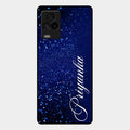 Glitter Customize Glass Case Cover Blue For Iqoo 7 Legend 5G