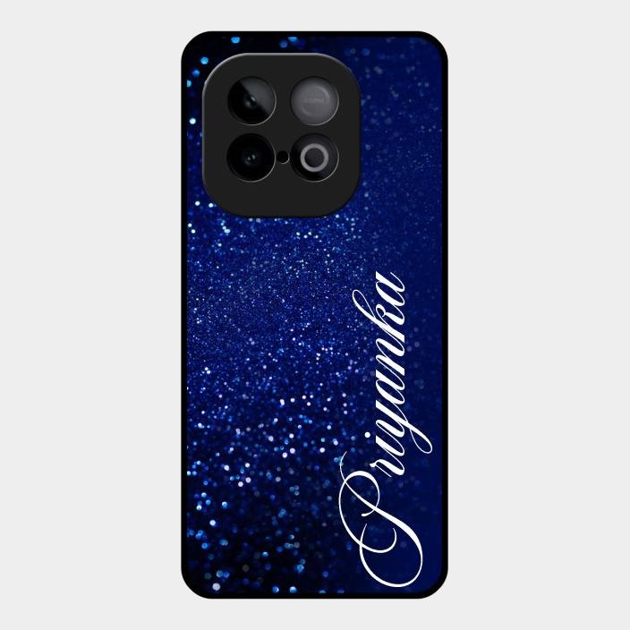 Glitter Customize Glass Case Cover Blue For Iqoo Neo 10 5G