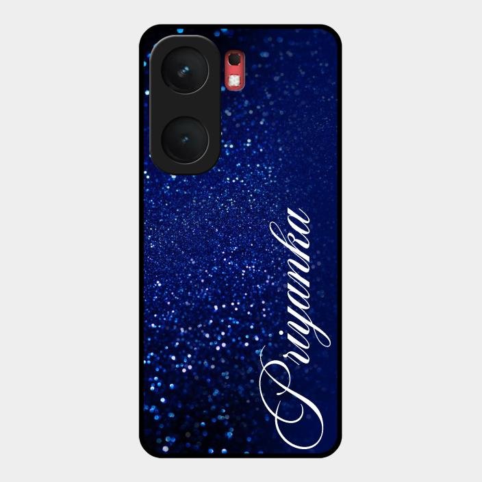 Glitter Customize Glass Case Cover Blue For Iqoo Neo 9 Pro 5G