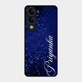 Glitter Customize Glass Case Cover Blue For Iqoo Z10 Lite