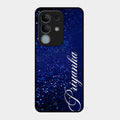 Glitter Customize Glass Case Cover Blue For iQOO Z10x 5G