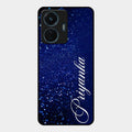 Glitter Customize Glass Case Cover Blue For Iqoo Z6 44W