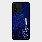 Glitter Customize Glass Case Cover Blue For Iqoo Z9 5G