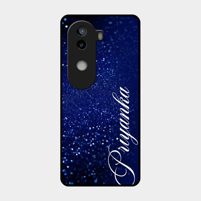 Glitter Customize Glass Case Cover Blue For iQOO Z9s 5G