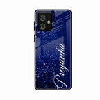 Glitter Customize Glass Case Cover Blue For Motorola G64 5G