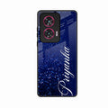 Glitter Customize Glass Case Cover Blue For Motorola G85 5G
