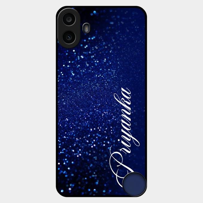 Glitter Customize Glass Case Cover Blue For Nothing Cmf Phone 1