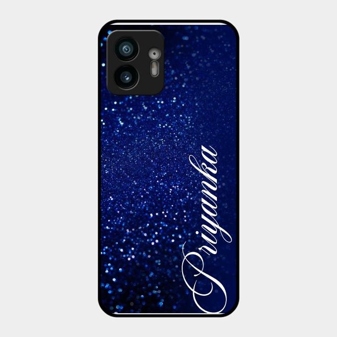 Glitter Customize Glass Case Cover Blue For Nothing Phone 2