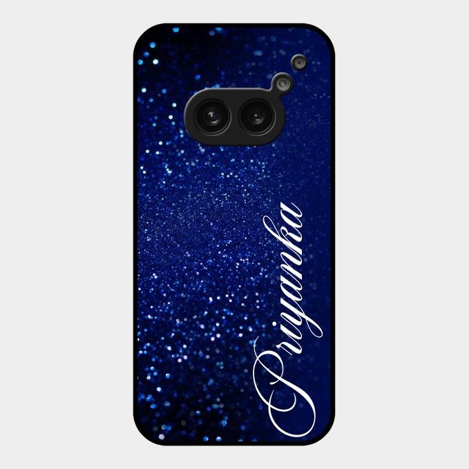 Glitter Customize Glass Case Cover Blue For Nothing Phone 2a