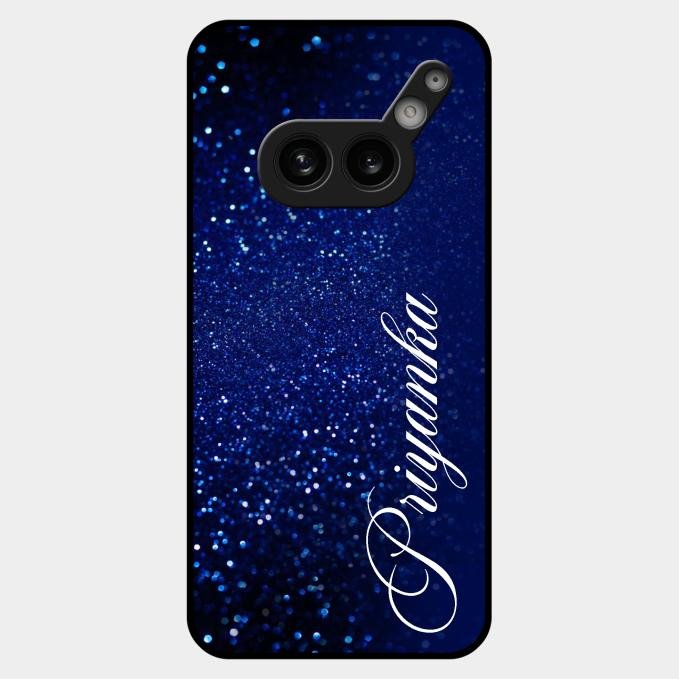 Glitter Customize Glass Case Cover Blue For Nothing Phone 2a Plus