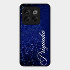 Glitter Customize Glass Case Cover Blue For Oneplus 10T 5G
