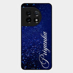Glitter Customize Glass Case Cover Blue For Oneplus 11 5G