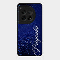 Glitter Customize Glass Case Cover Blue For Oneplus 12 5G