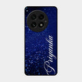 Glitter Customize Glass Case Cover Blue For Oneplus 13 5G