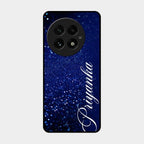Glitter Customize Glass Case Cover Blue For Oneplus 13 5G