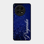 Glitter Customize Glass Case Cover Blue For Oneplus 13R 5G
