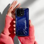Glitter Customize Glass Case Cover Blue For OnePlus 15 5G