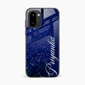Glitter Customize Glass Case Cover Blue For OnePlus 15R 5G