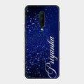 Glitter Customize Glass Case Cover Blue For Oneplus 7T Pro