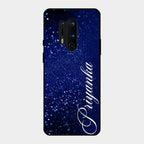 Glitter Customize Glass Case Cover Blue For Oneplus 8 Pro