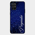 Glitter Customize Glass Case Cover Blue For Oneplus 8T